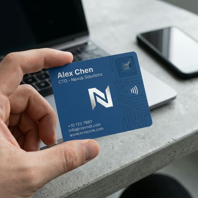 Abstract Blue PVC NFC Business Visiting Card 91