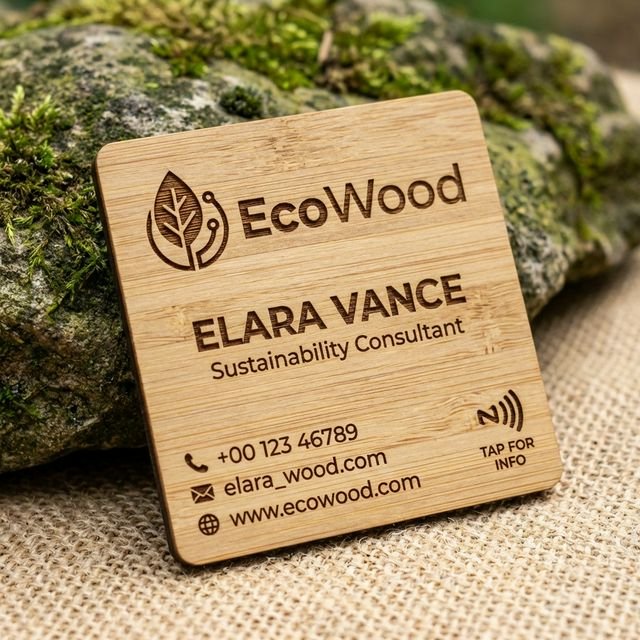 Natural Grain Wooden NFC Business Visiting Card 10